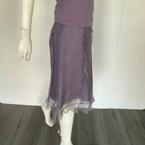 Heidi Weisel Purple Cashmere Silk Skirt and Top - Picture 7 of 12